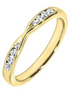 2.5mm Shaped Wedding Ring - 0.13ct Diamond | W556